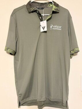 New NWT Levelwear PGA Valspar Championship Olive Green Polo Short Men's Medium